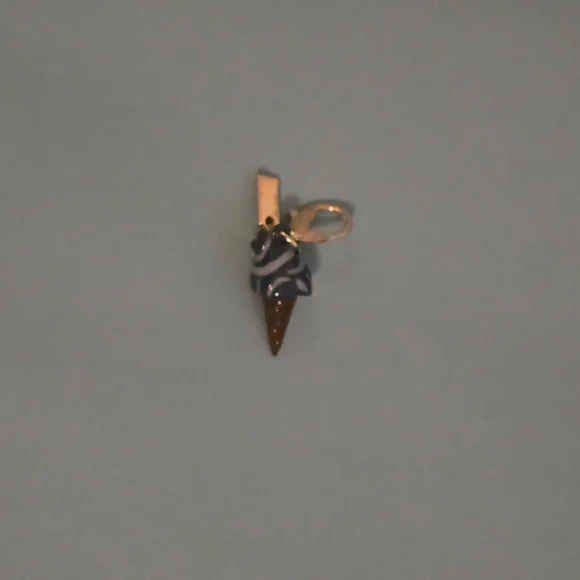 Tiny Ice cream Cone Bag Charm Zipper Pull Replacement/  Embellishment NEW - Picture 2 of 5